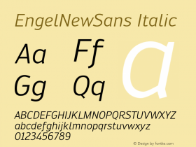EngelNewSans Italic Version 1.001;PS 001.001;hotconv 1.0.88;makeotf.lib2.5.64775图片样张
