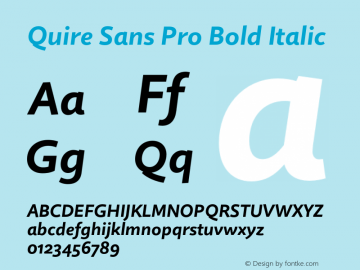 Quire Sans Pro Bold Italic Version 1.0图片样张