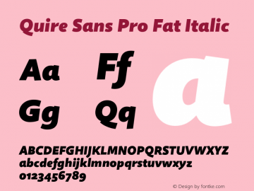 Quire Sans Pro Fat Italic Version 1.0图片样张