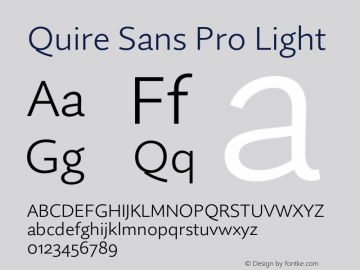 Quire Sans Pro Light Version 1.0图片样张