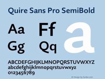 Quire Sans Pro SemiBold Version 1.0图片样张