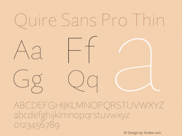 Quire Sans Pro Thin Version 1.0图片样张