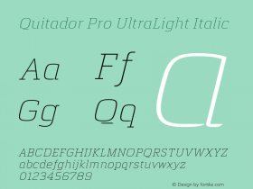 Quitador Pro UltraLight Italic Version 1.00图片样张