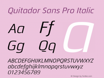 Quitador Sans Pro Italic Version 1.00图片样张