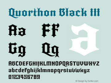 Quorthon Black III Version 1.000;hotconv 1.0.109;makeotfexe 2.5.65596图片样张