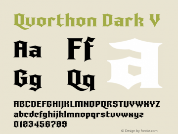 Quorthon Dark V Version 1.000;hotconv 1.0.109;makeotfexe 2.5.65596图片样张