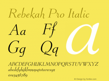 Rebekah Pro Italic Version 1.00图片样张