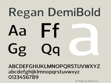 Regan-DemiBold Version 1.001;PS 001.001;hotconv 1.0.56;makeotf.lib2.0.21325图片样张
