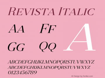 Revista Italic Version 1.001;PS 001.001;hotconv 1.0.70;makeotf.lib2.5.58329图片样张