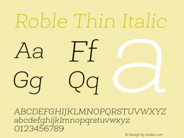 RobleThin-Italic Version 001.000图片样张