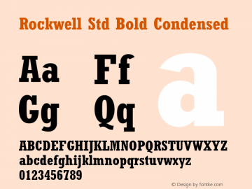 Rockwell Std Bold Condensed Version 1.00 Build 1000图片样张