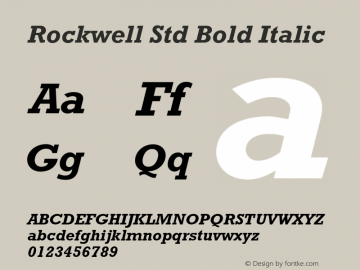 RockwellStd-BoldItalic Version 1.000 Build 1000图片样张