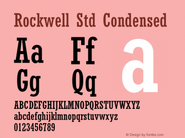 Rockwell Std Condensed Version 1.00 Build 1000图片样张