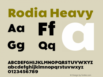 Rodia Heavy Version 1.000;hotconv 1.0.109;makeotfexe 2.5.65596图片样张