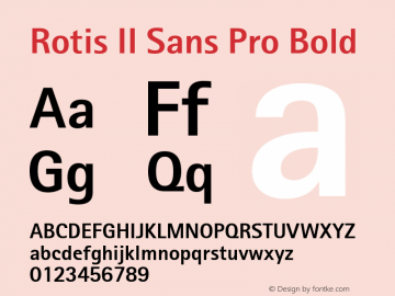 Rotis II Sans Pro Bold Version 1.000图片样张