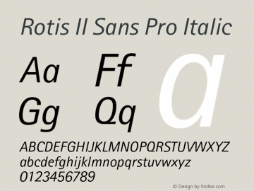 RotisIISansPro-Italic Version 1.000图片样张