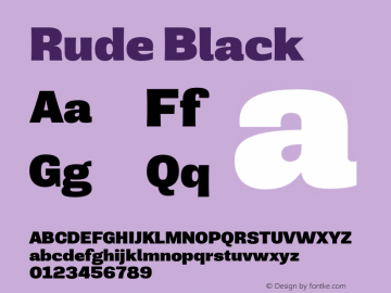 Rude Black Version 1.001;PS 001.001;hotconv 1.0.70;makeotf.lib2.5.58329图片样张