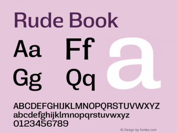 Rude Book Version 1.001;PS 001.001;hotconv 1.0.70;makeotf.lib2.5.58329图片样张