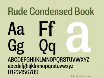 Rude Condensed Book Version 1.001;PS 001.001;hotconv 1.0.70;makeotf.lib2.5.58329图片样张