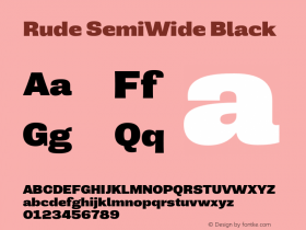 Rude SemiWide Black Version 1.001;PS 001.001;hotconv 1.0.70;makeotf.lib2.5.58329图片样张