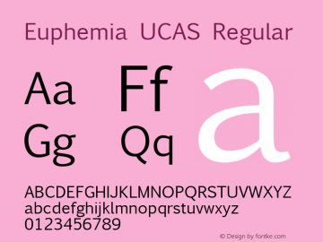 Euphemia UCAS Regular Version 2.660 2004 Font Sample