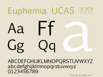 Euphemia UCAS 常规体 10.10d1e1 Font Sample