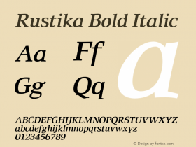 Rustika Bold Italic Version 1.00图片样张