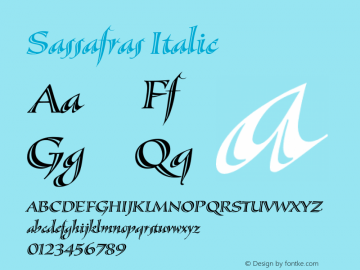 Sassafras Italic Version 1.00, build 2, g2.4.1 b976, s3图片样张