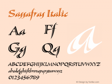 Sassafras Italic Version 1.00, build 2, g2.4.1 b976, s3图片样张