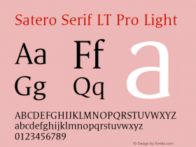 SateroSerifLTPro-Light Version 2.001;PS 002.000;hotconv 1.0.38图片样张