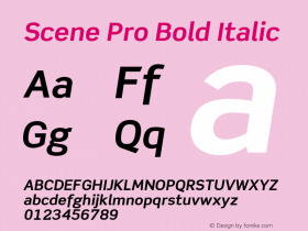 ScenePro-BoldItalic Version 1.009;PS 001.000;Core 1.0.38;makeotf.lib1.6.5960图片样张
