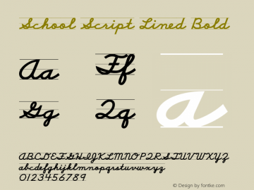 School Script Lined Bold Version 1.00, build 3, s3图片样张