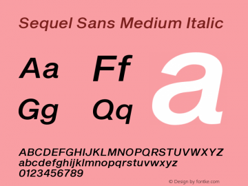 Sequel Sans Medium Italic Version 3.000图片样张