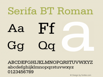Serifa BT Roman Version 1.01 emb4-OT图片样张