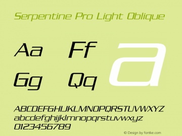 SerpentinePro-LightOblique Version 2.000 Build 1000图片样张