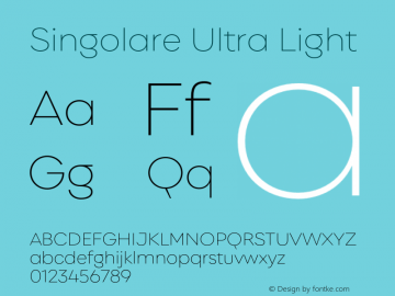 Singolare Ultra Light Version 1.000;hotconv 1.0.109;makeotfexe 2.5.65596图片样张