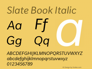 Slate Book Italic Version 1.01, build 10, s3图片样张