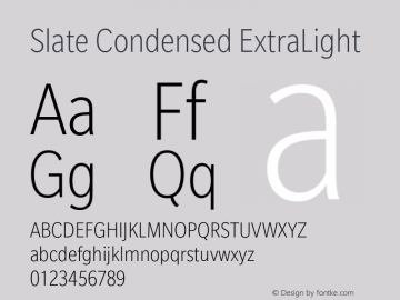 Slate Condensed ExtraLight Version 1.00, build 10, s3图片样张