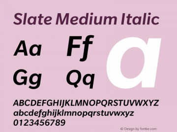 Slate Medium Italic Version 1.01, build 10, s3图片样张