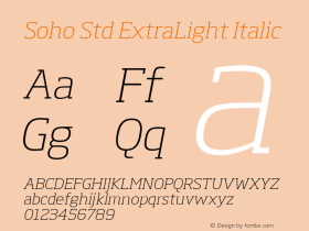 SohoStd-ExtraLightItalic Version 2.000图片样张