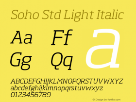 SohoStd-LightItalic Version 2.000图片样张