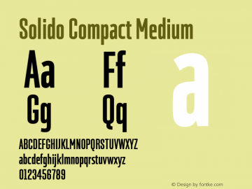 SolidoCompact-Medium Version 1.001;PS 001.001;hotconv 1.0.56;makeotf.lib2.0.21325图片样张