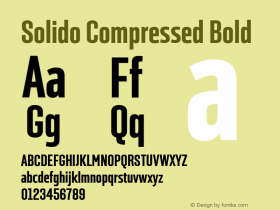 SolidoCompressed-Bold Version 1.001;PS 001.001;hotconv 1.0.56;makeotf.lib2.0.21325图片样张