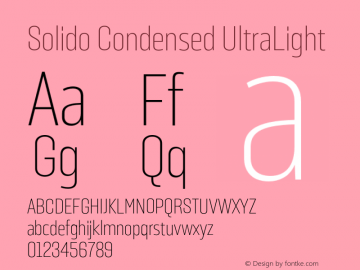 SolidoCondensed-UltraLight Version 1.001;PS 001.001;hotconv 1.0.56;makeotf.lib2.0.21325图片样张