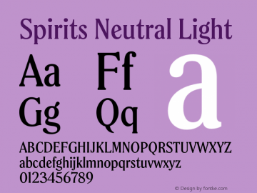 Spirits Neutral Light Version 0.000;hotconv 1.0.109;makeotfexe 2.5.65596图片样张