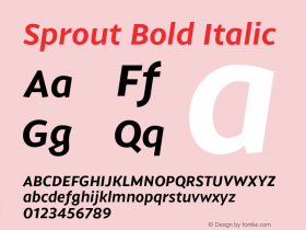 Sprout Bold Italic Version 001.000 Jan 2018图片样张