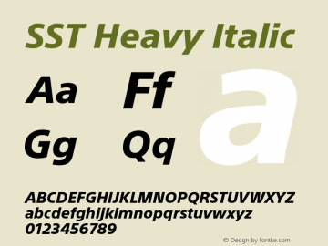 SST Heavy Italic Version 1.01, build 10, s3图片样张