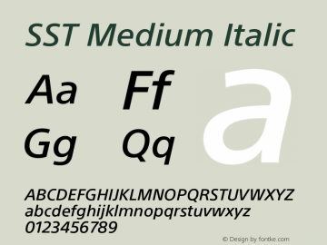 SST Medium Italic Version 1.01, build 10, s3图片样张