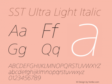 SST Ultra Light Italic Version 1.01, build 11, s3图片样张