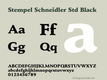 Stempel Schneidler Std Medium Bold Version 3.00 Build 1000图片样张